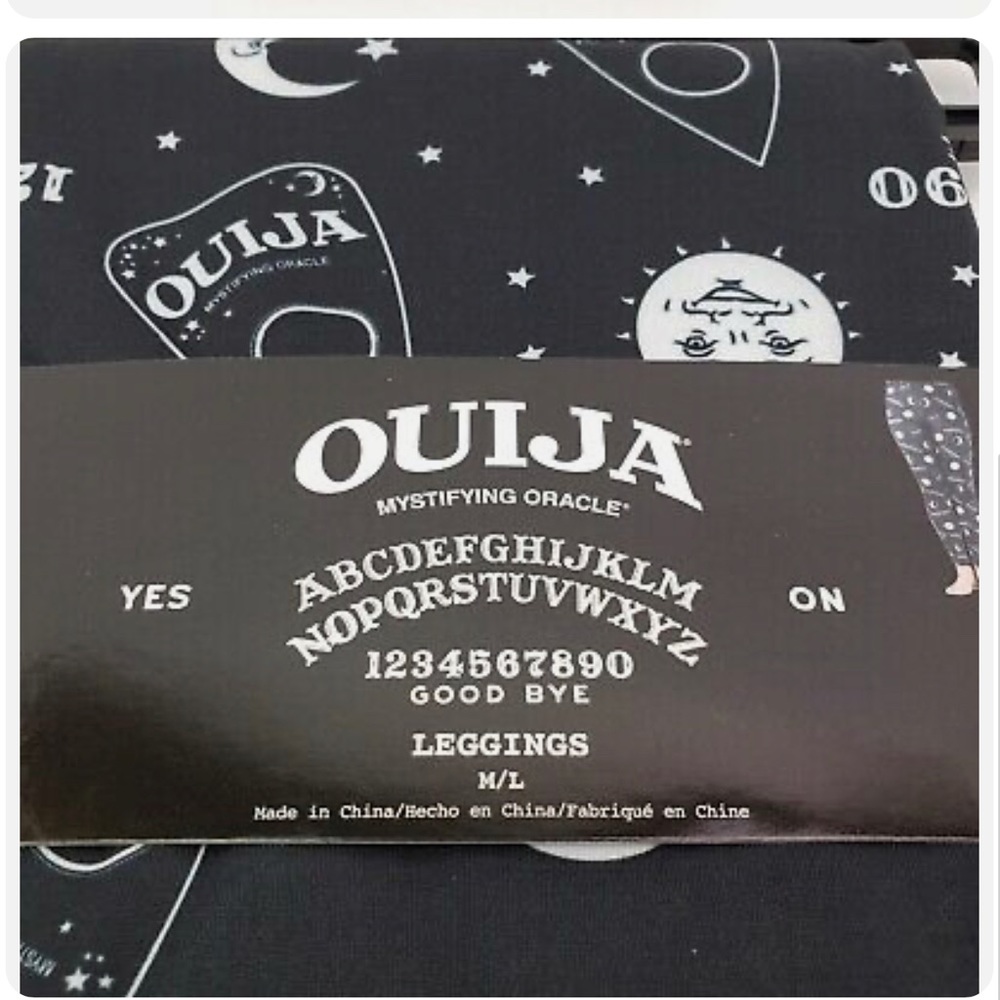 Has to Ouija Mystifying Oracle Leggings Tights  Size L/L Black White Leggings